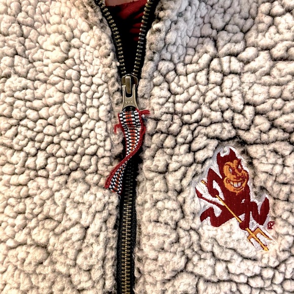ASU Sherpa Vest Arizona State University Sun Devils Size S/M Small-Medium Pocket - Picture 2 of 5